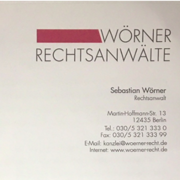 Sebastian Wörner Berlin Briefkopf